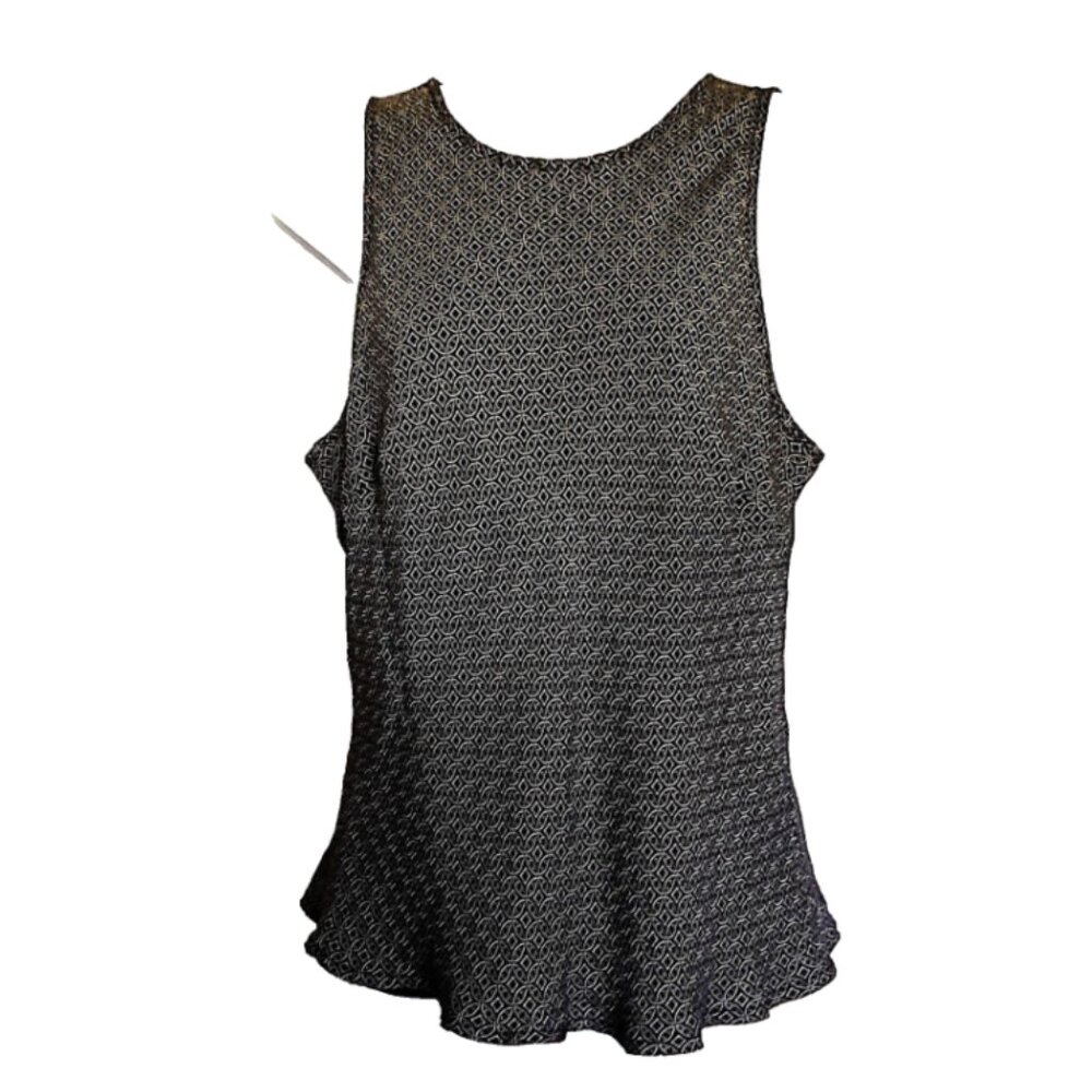Ann Taylor Black and White Patterned Blouse